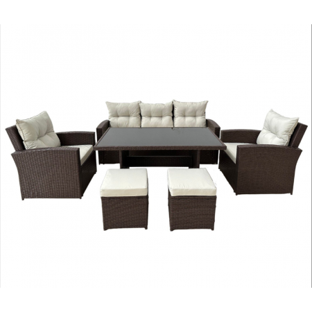 Садові меблі з ротангу GardenLine ABI8805 MARINNE III комплект 6 шт., коричневий