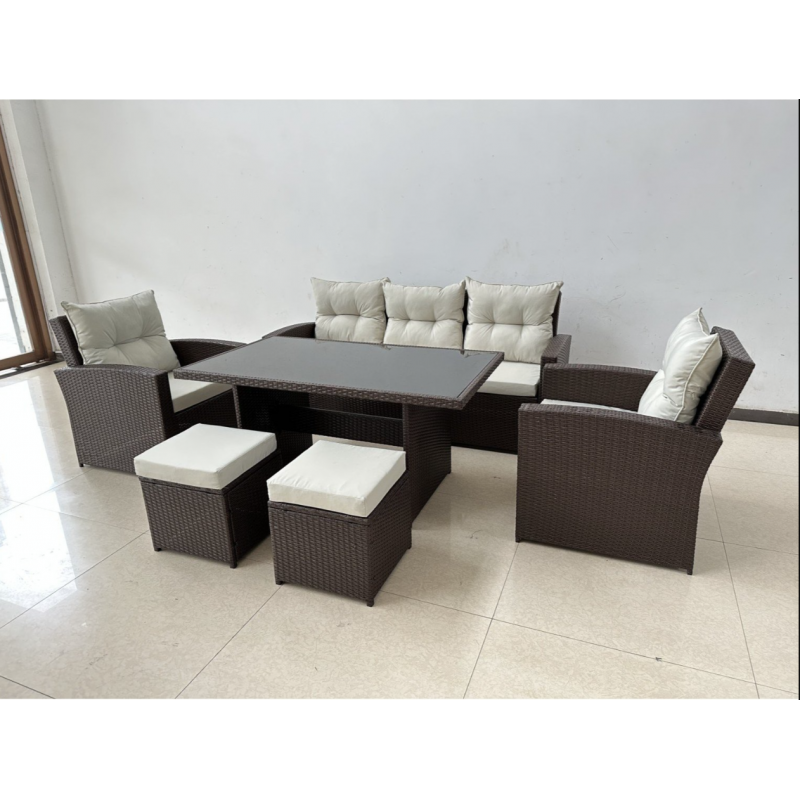 Садові меблі з ротангу GardenLine ABI8805 MARINNE III комплект 6 шт., коричневий