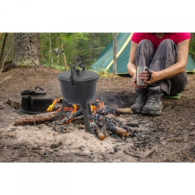 Чавунний казанок Garden Line BBQ3710 8 л Сірий