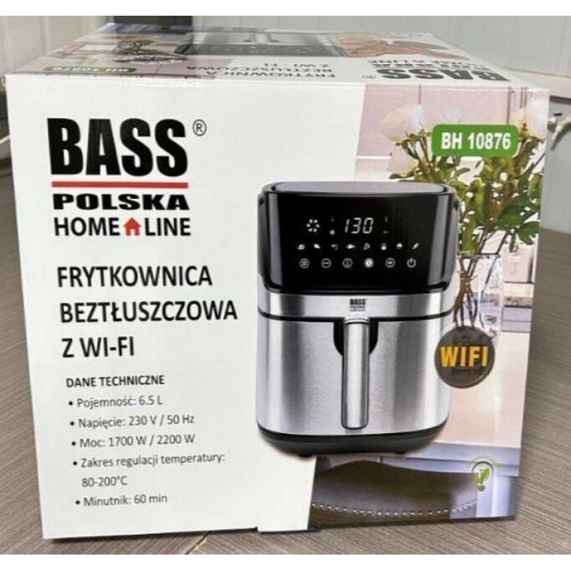 Розумна аерофритюрниця (мультипіч) з Wi-Fi та сенсорною панеллю 6,5 л Bass Polska BH 10876
