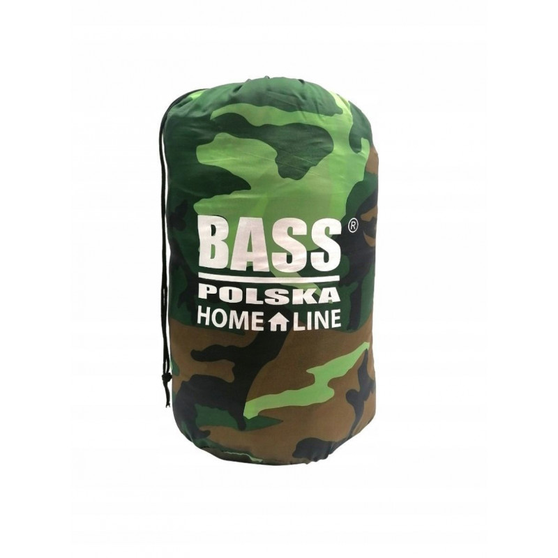 Спальний мішок з капюшоном, туристична ковдра 2 в 1, камуфляж Bass Polska BH 41994