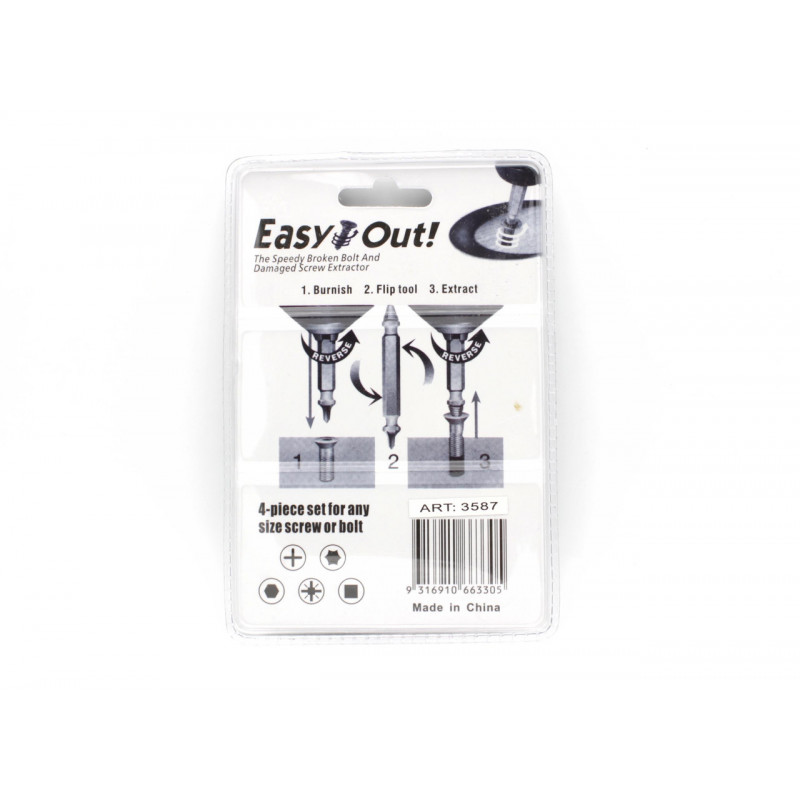Набір бит екстракторів для викручування саморізів болтів EASY OUT TOOL 3587