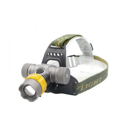 Налобный фонарь WD123, Акк., LED, Zoom, Авто заряд