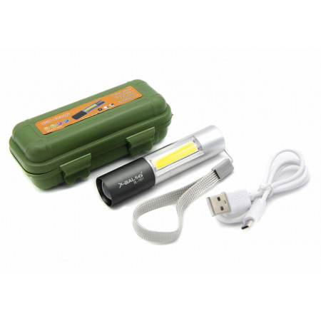 Ручний ліхтар Police BL-1501, ЗУ microUSB, Zoom, XPE+COB