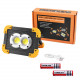 Прожектор светодиодный аккумуляторный L802-20W-2COB+1W, ЗУ micro USB, 2x18650/3xAA, Power Bank