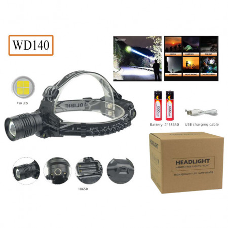 Налобный фонарь RB140, P50, Zoom