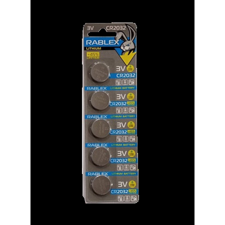 Батарейки-таблетки Rablex CR2032/3V блистер 5шт.