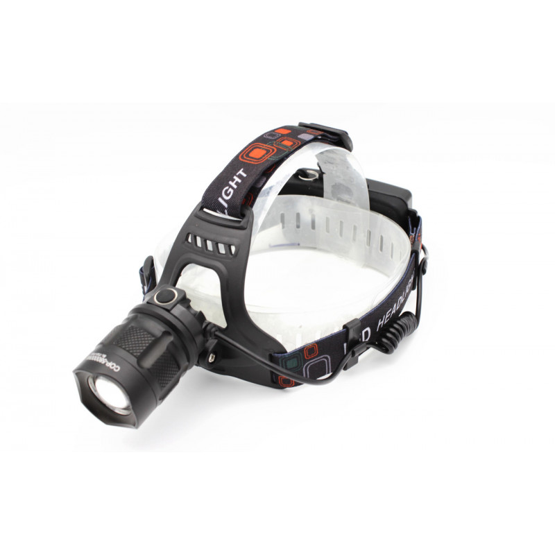 Налобный фонарь Bailong BL-T32-P50 LED, 2х18650, Акк., Zoom, 220V-12V