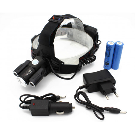 Налобный фонарь W602-T6, Акк., 1xT6 2XPE, Zoom, 220V