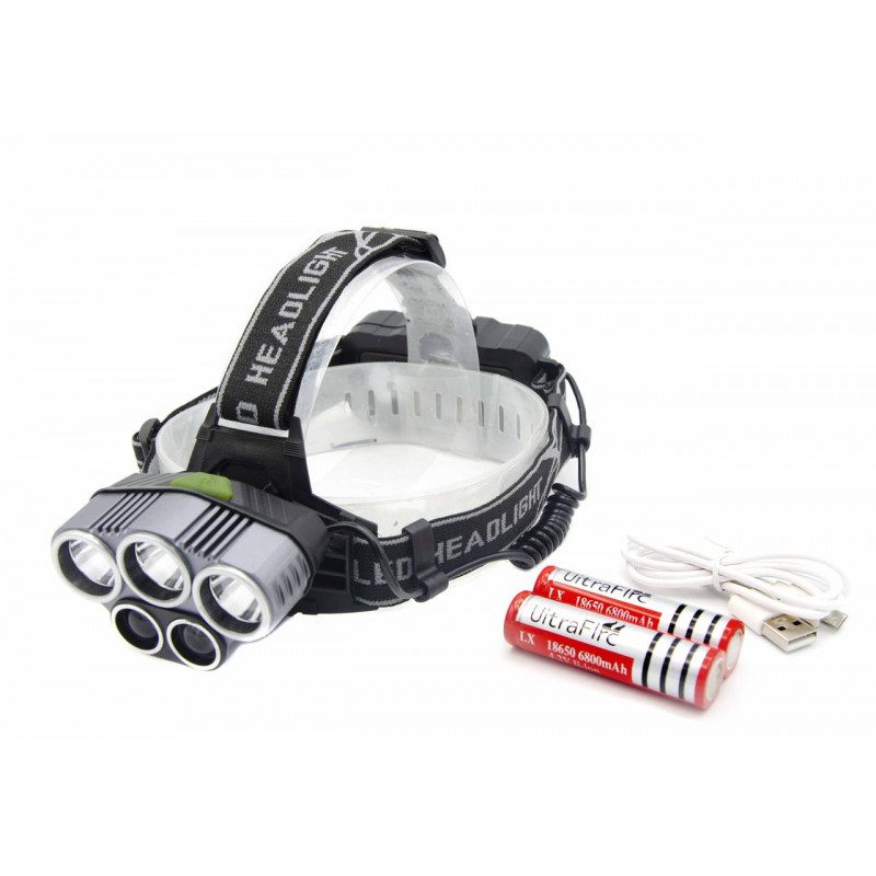 Налобный фонарь K-85-T6, Акк., 5xT6 LED, Zoom