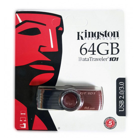 USB флеш накопитель Kingston DT101 64Gb Red (DT101 G2) (Гарантия 3 года)