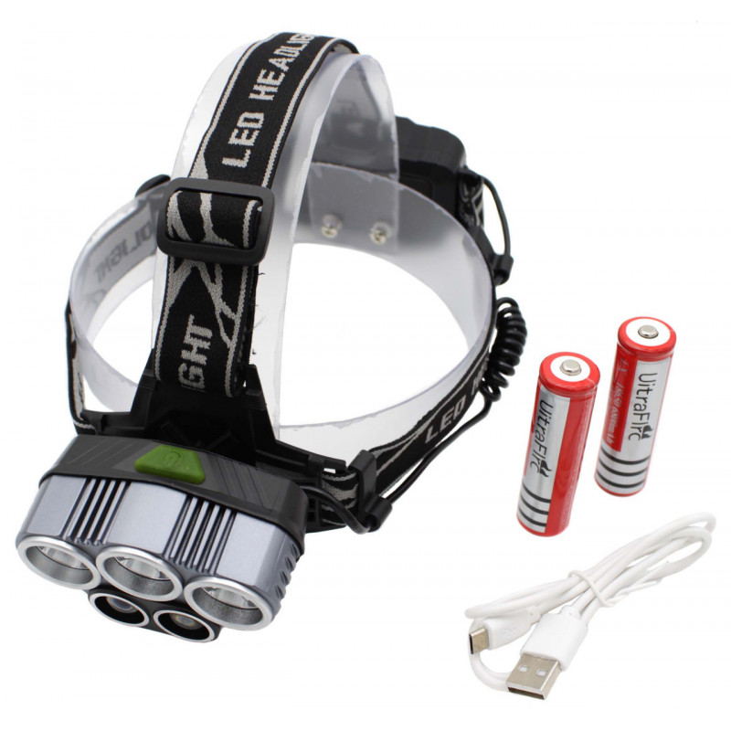 Налобный фонарь K-85-T6, Акк., 5xT6 LED, Zoom