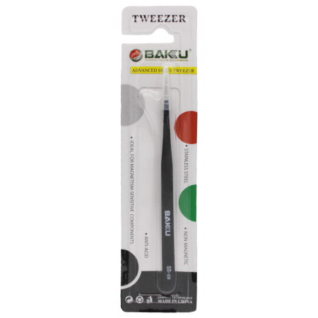 Пінцет прямий Tweezer Baku чорний ESD