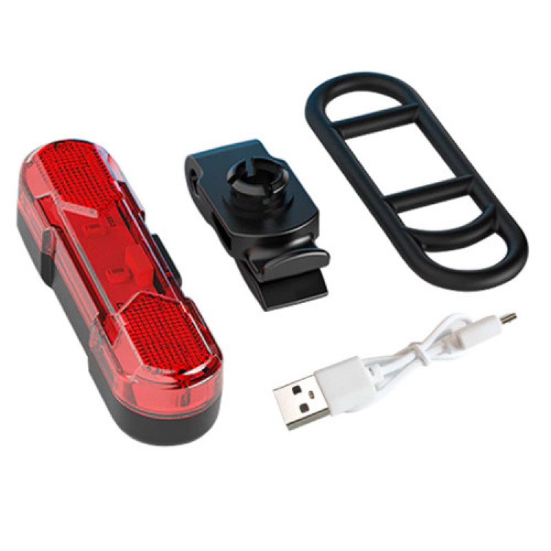 Велосипедний задній ліхтарик мигалка акумуляторний 8821-5COB, акум., ЗУ micro USB