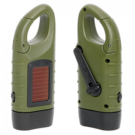 Ручной фонарь LS-015-3х0.5W, встроенный аккумулятор, динамо, солнечная батарея,