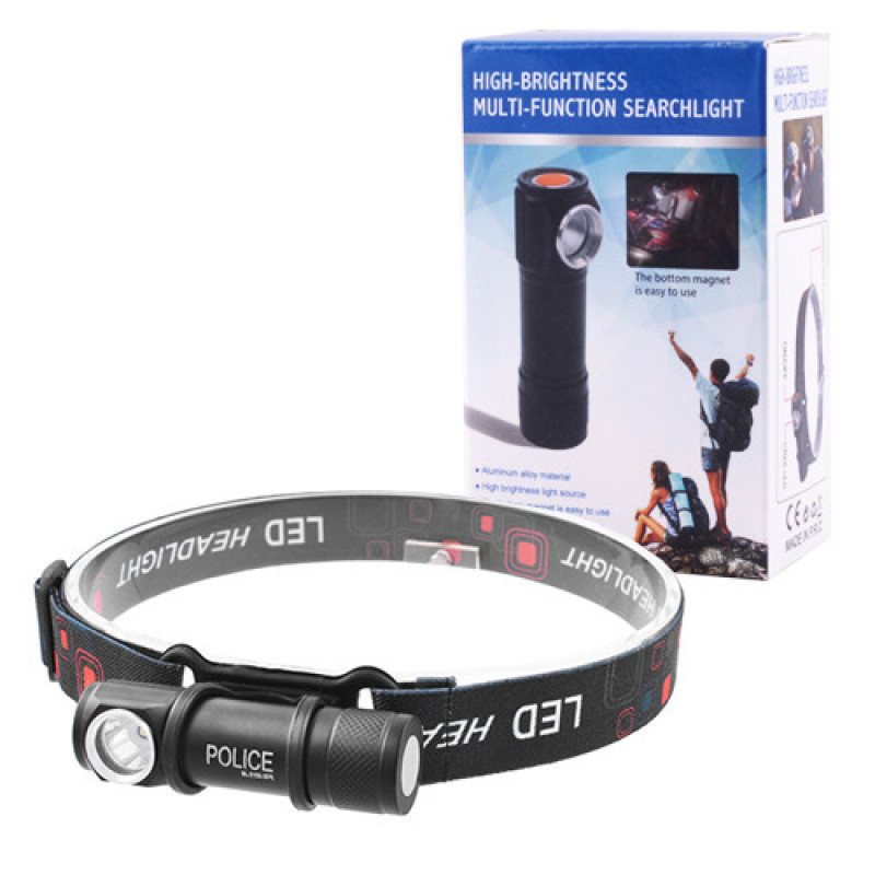 Налобный фонарь Police 2155-XPE, Li-Ion акум., магнит, ЗУ USB