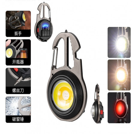 Фонарь для кемпинга PL-412COB, белый,красн,жёлтый, type-c, индикатор, карабин, мультит, 5137