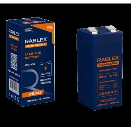 Аккумуляторная батарея Rablex 4V 4.5Ah (RB445), свинцово-кислотная (SLA)