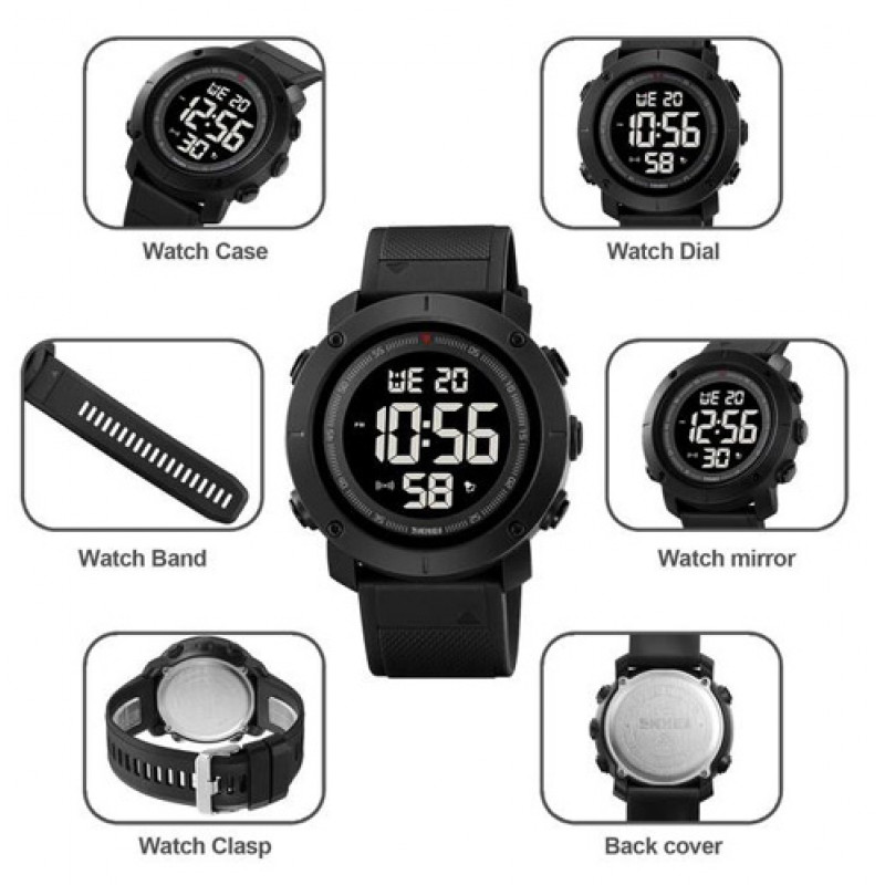 Годинник наручний SKMEI 2122BKBK, BLACK-BLACK, 9788