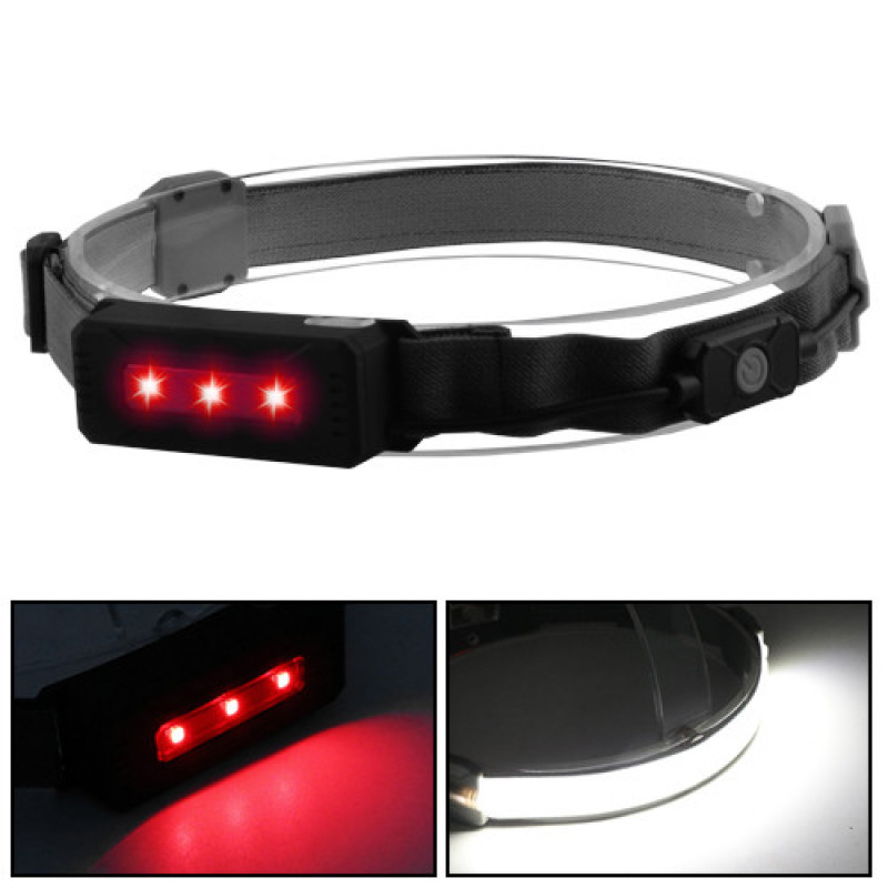 Налобный фонарь Stripe Ultra bright YD-33, 37SMD Белый+3SMD Красный, ЗУ micro USB, акум
