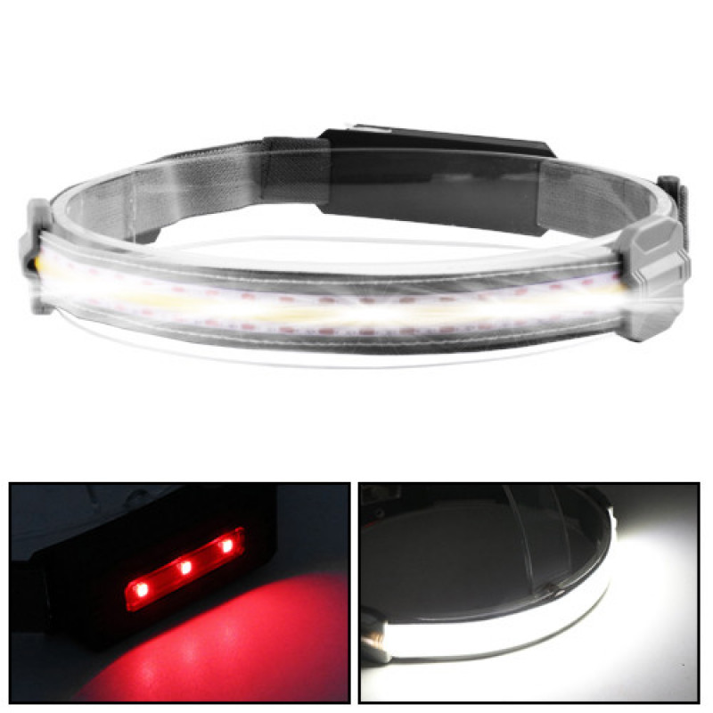 Налобный фонарь Stripe Ultra bright YD-33, 37SMD Белый+3SMD Красный, ЗУ micro USB, акум