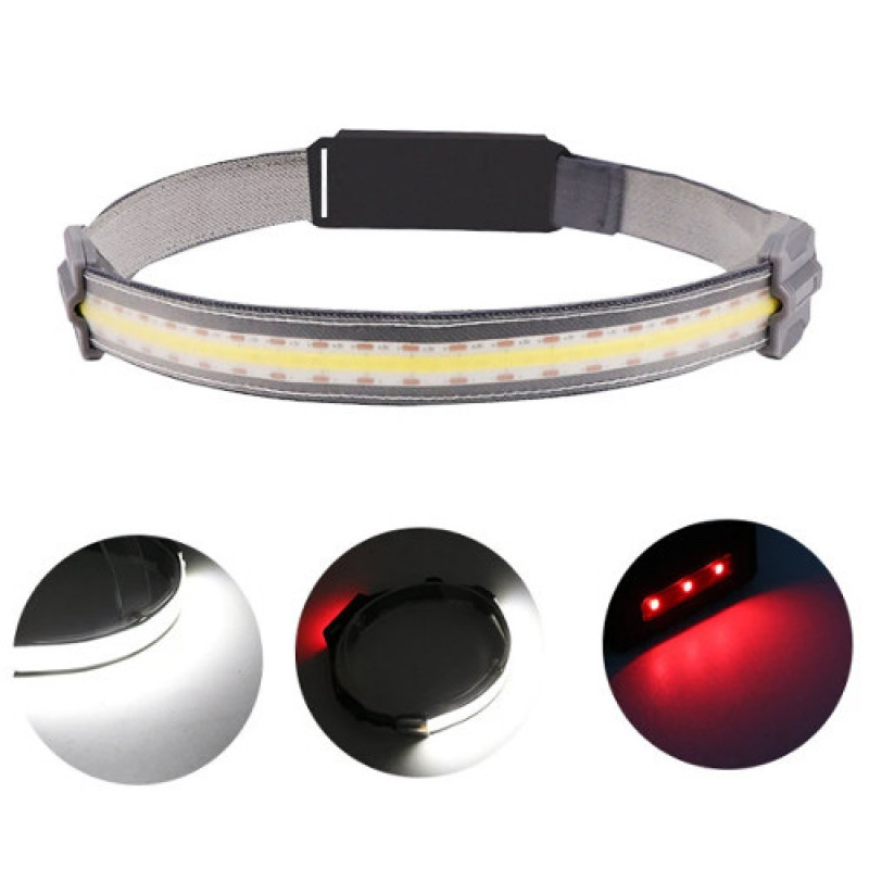 Налобный фонарь Stripe Ultra bright YD-33, 37SMD Белый+3SMD Красный, ЗУ micro USB, акум