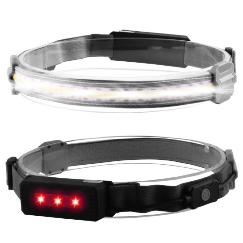 Налобный фонарь Stripe Ultra bright YD-33, 37SMD Белый+3SMD Красный, ЗУ micro USB, акум