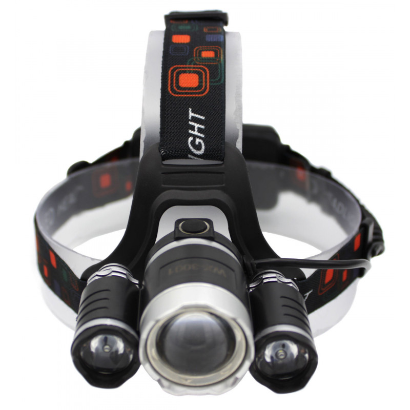 Налобный фонарь BORUIT RJ3001, Акк., T6 LED, ZOOM, автомобильная зарядка