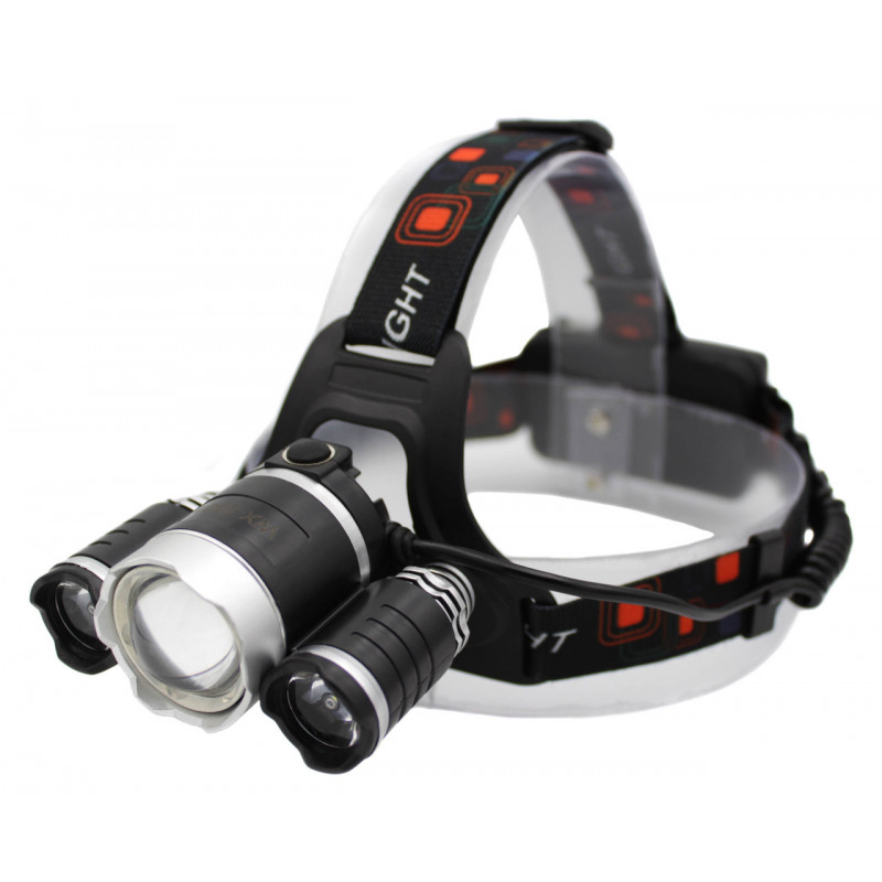 Налобный фонарь BORUIT RJ3001, Акк., T6 LED, ZOOM, автомобильная зарядка
