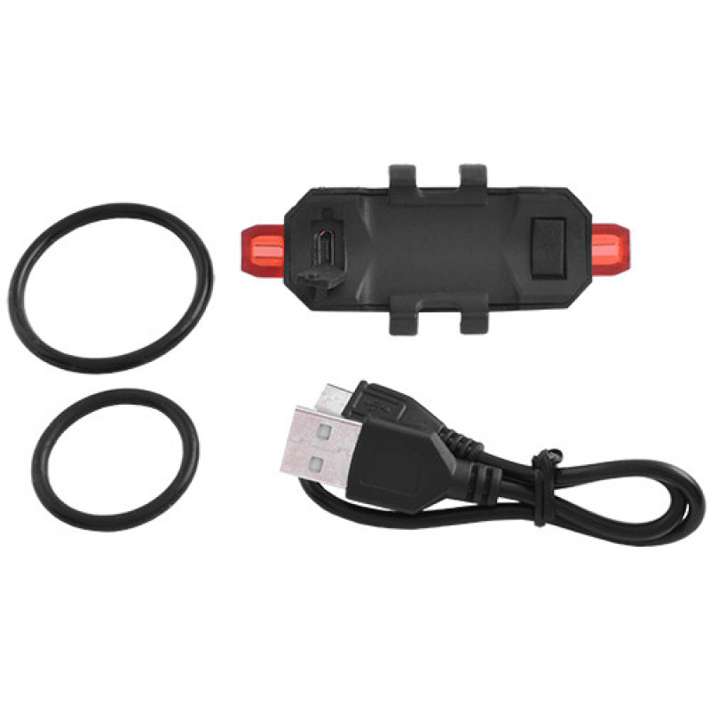 Велосипедний задній фонарик мигалка акумуляторний DC-918 microUSB