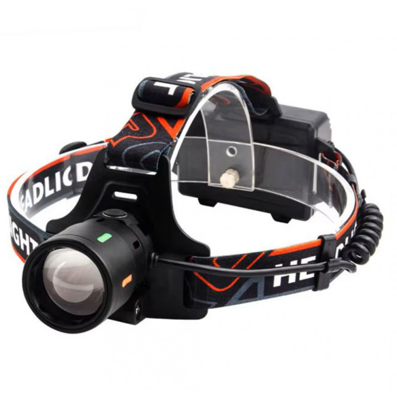 Налобный фонарь Bailong BL-T207-TG, 2x18650, 1 режим, ЗУ Type-C, zoom
