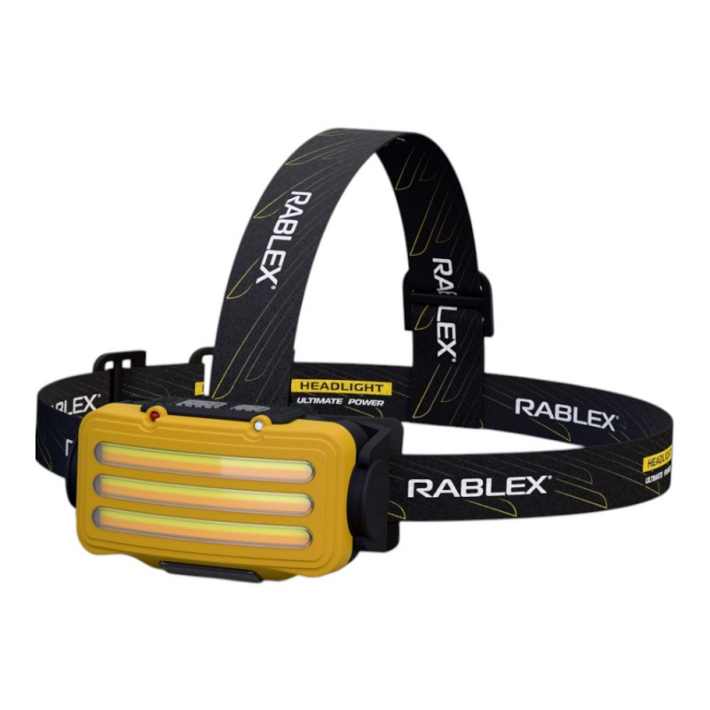 Налобний ліхтар Rablex RB978, жовтий + білий + червоний, 3хT6+4хCOB, Sensor, акум, Type-C
