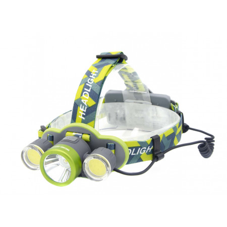Налобный фонарь RB125, 2133-T6+2COB, ЗУ micro USB, 2х18650,