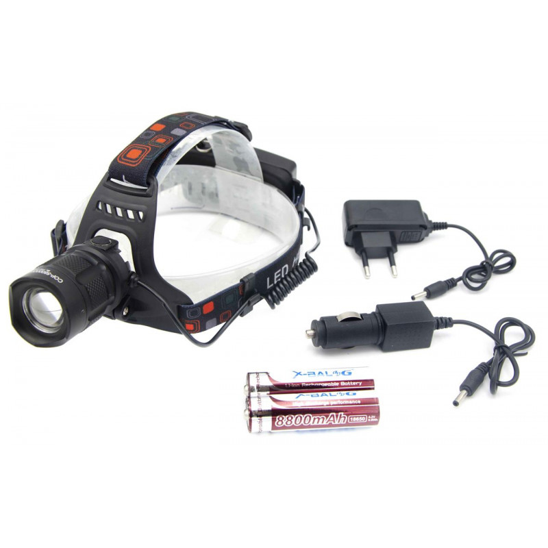 Налобный фонарь RB117, 2х18650 Акк., P50 LED, Zoom