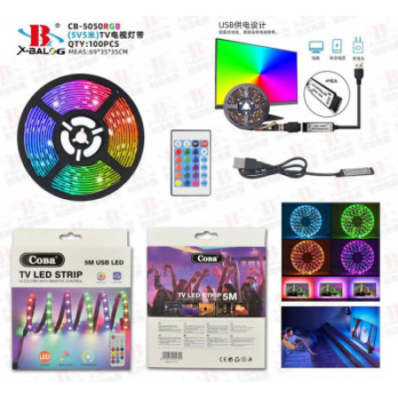 Светодиодная лента RGB Цветная CB-5050RGB USB 5м