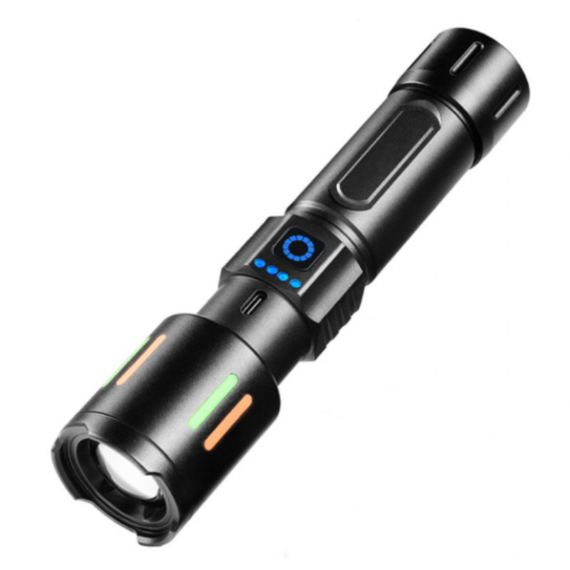 Ручной фонарь CB-611-TG, индикация заряда, 1x26650, 3xAAA, ЗУ Type-C, zoom