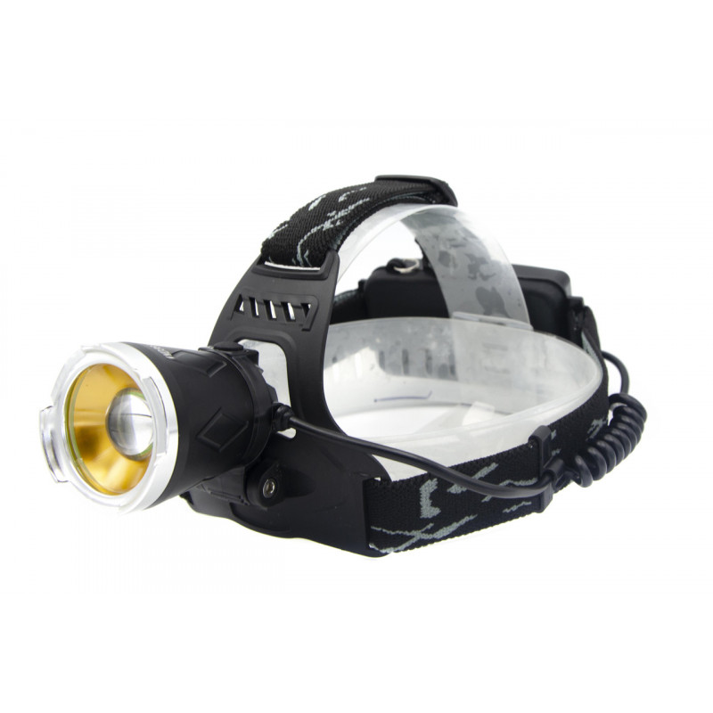 Налобный фонарь WD111, 2х18650 Акк., T6+XPE, ультрафиолет, Zoom, MicroUSB ЗУ