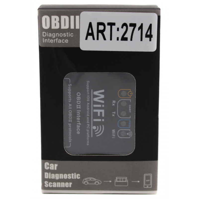 Автомобільний діагностичний сканер АВТОСКАНЕР OBD 2 WiFi /2714/ чорний