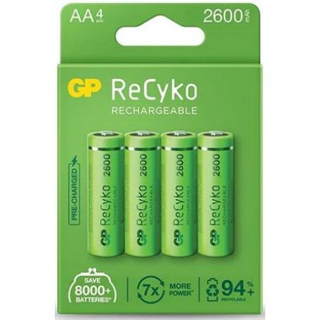 Акумулятор GP ReCyko2700 R6 AA / Ni-MH 2600mAh 1.2V 1 шт. (в упаковці 4 шт), блістер