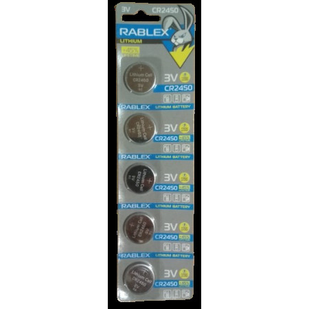 Батарейки-таблетки Rablex CR2450/3V блистер 5 шт.