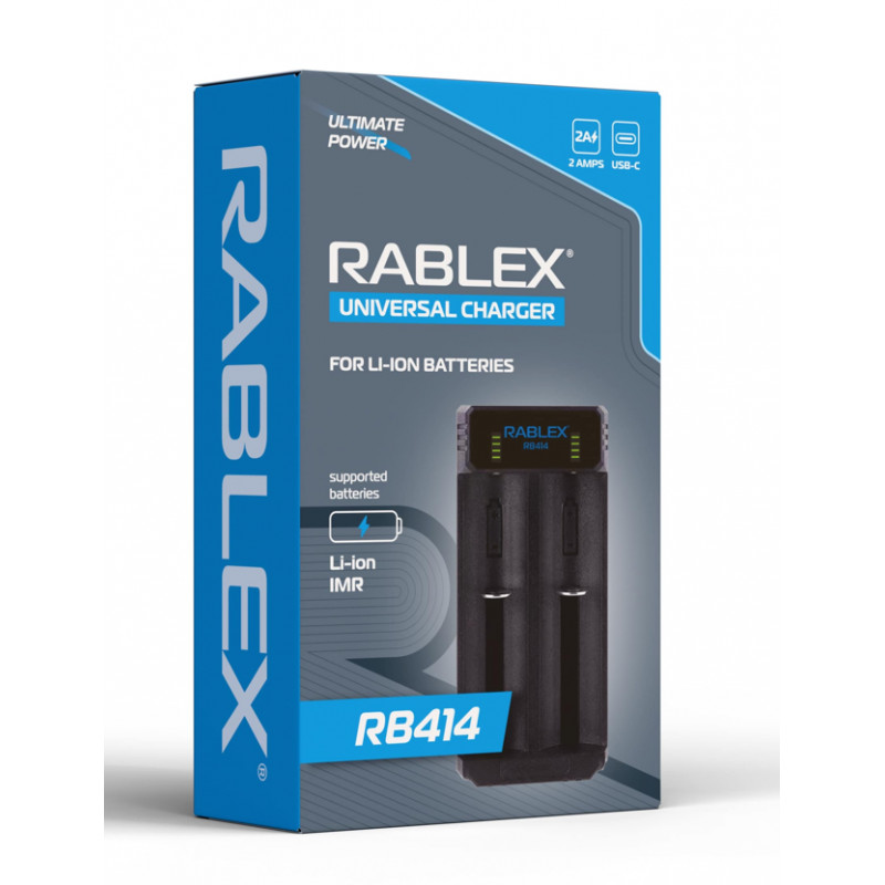 Зарядний пристрій Rablex RB414 2x18650 і ін. / від USB /
