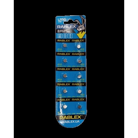 Батарейки-таблетки Rablex LR50/AG0/1.5V блистер 10 шт.