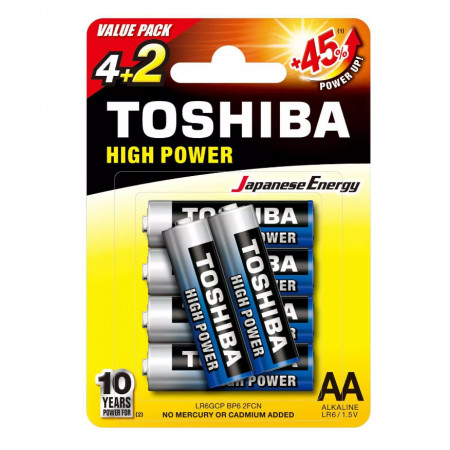 Аккумулятор Toshiba LR6/AA/Алкалиновый Высокой Мощности