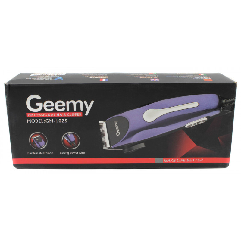 Машинка для стрижки Geemy GM-1025, 4 насадки для стрижки та ножиці.