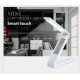 Настільна LED лампа акумуляторна 18LED/ Годинник+Дата+Температура/ ЗУ MicroUSB