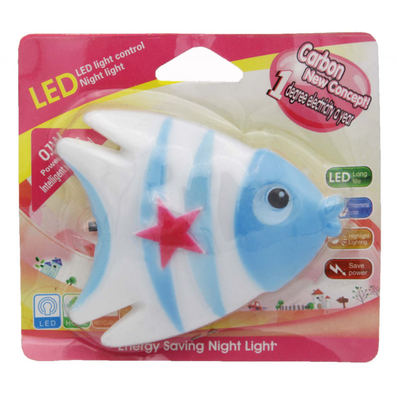 Ночник LED в розетку з вимикачем "Рибка" 220V 5 LED