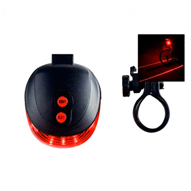 Велосипедний задній фонарик мигалка на батарейках BL-118 BIKE LIGHT+LASER / 2064