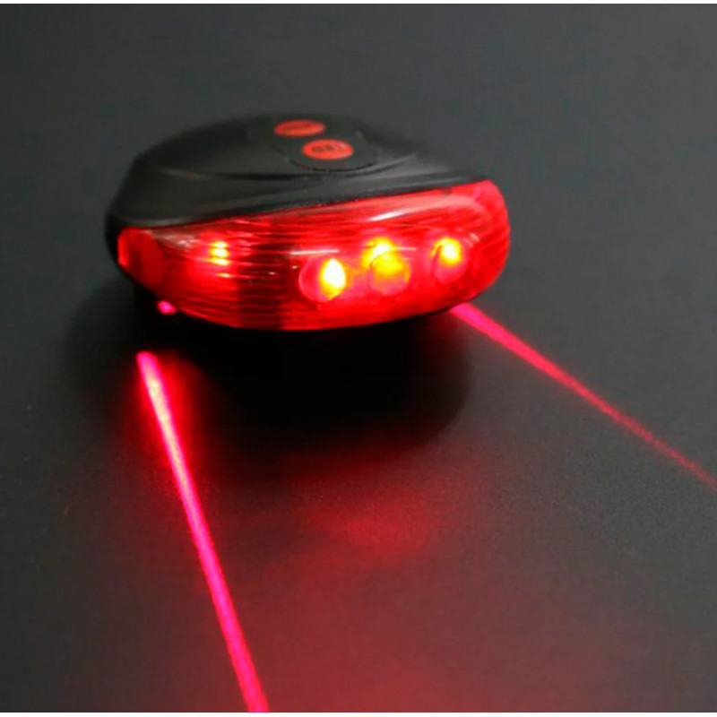 Велосипедний задній фонарик мигалка на батарейках BL-118 BIKE LIGHT+LASER / 2064