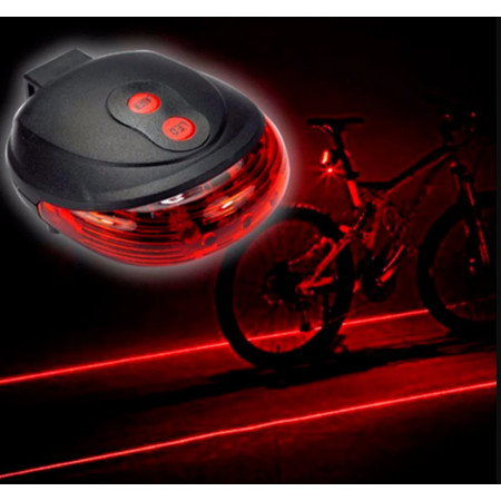 Велосипедний задній фонарик мигалка на батарейках BL-118 BIKE LIGHT+LASER / 2064