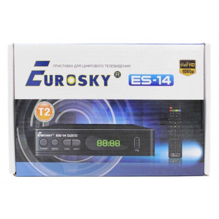 ТВ-приймач тюнер Eurosky ES-14 / DVB-T 2 (Гарантія 1 рік)